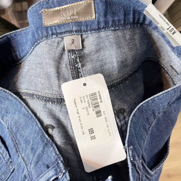 New Kut From The Kloth Size 2 Maggie High Rise Wide Leg Jeans Excite Dark Wash - Picture 10 of 14